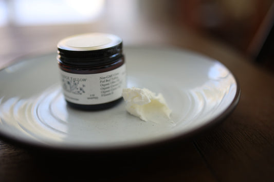 100% Non-GMO Grass-Fed Whipped Unscented Body Tallow (2oz Jar) - Made In NC - Wild Ridge Tallow