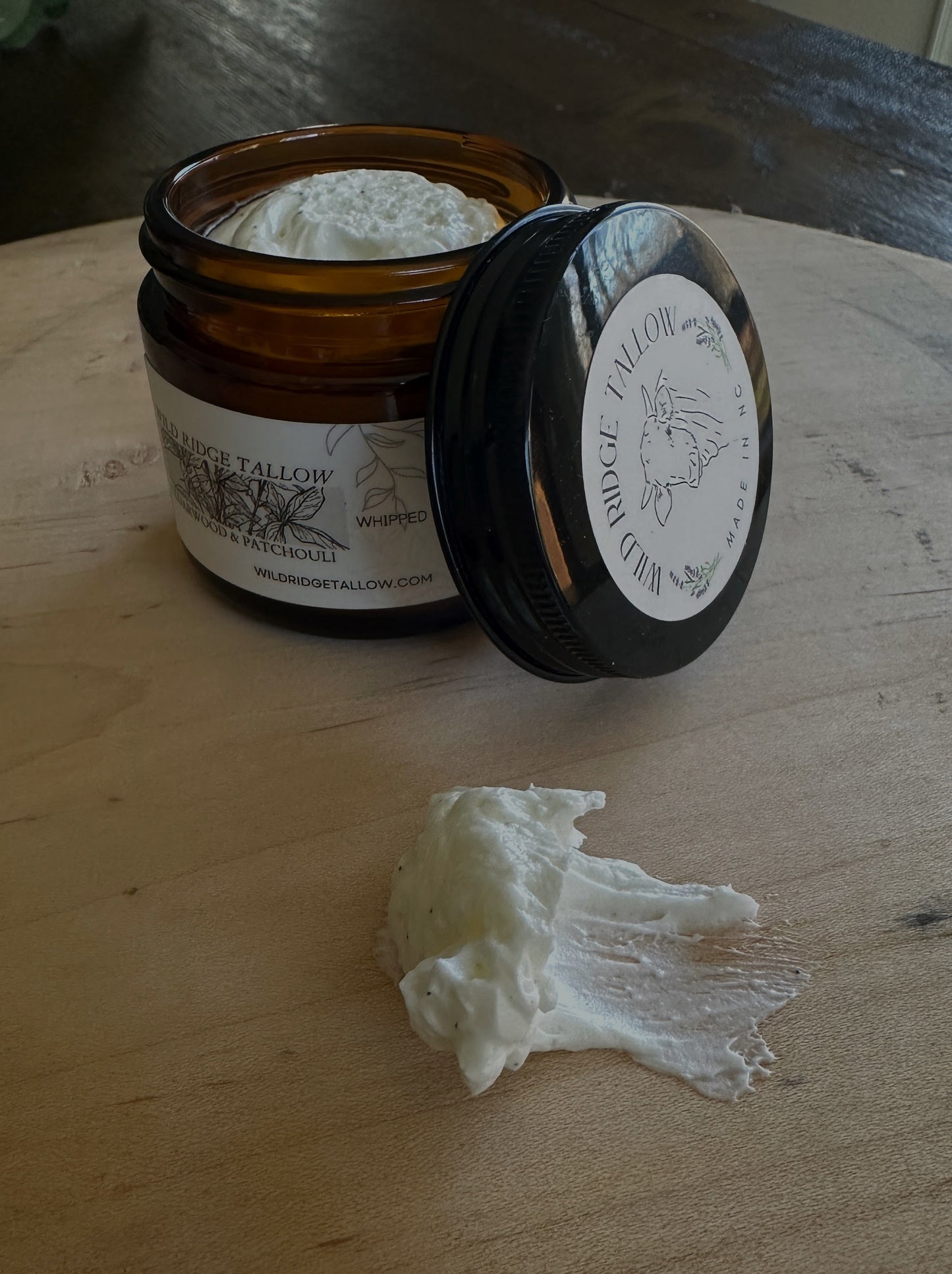 100% Non-GMO Grass-Fed Whipped Cedarwood & Patchouli Whipped Body Tallow (2oz)