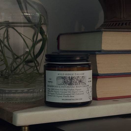 A Warm, Woodsy Holiday Essential: Cedarwood & Patchouli Tallow