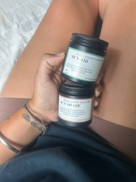 Wild Ridge Tallow Sun Set | Sun Shade & Sun Aid Outdoor Skin Care Bundle